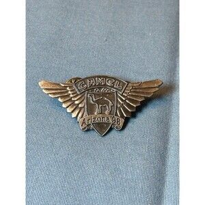 VINTAGE LAPEL PINS 1998 CAMEL RACING PEWTER LACONIA RALLY WING BIKER JOE CAMEL